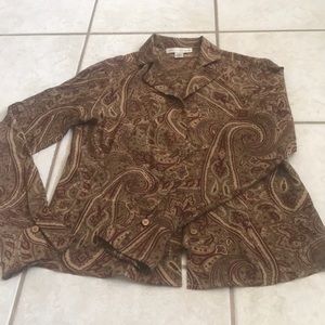 Casual corner button down blouse